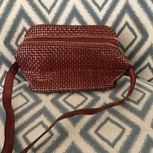 Brown Woven Crossbody Bag